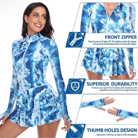 🔴 Rash Guard Long Sleeve Swimsuit - Picture 3 of 6